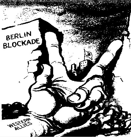 Blokkade van Berlijn spotprent