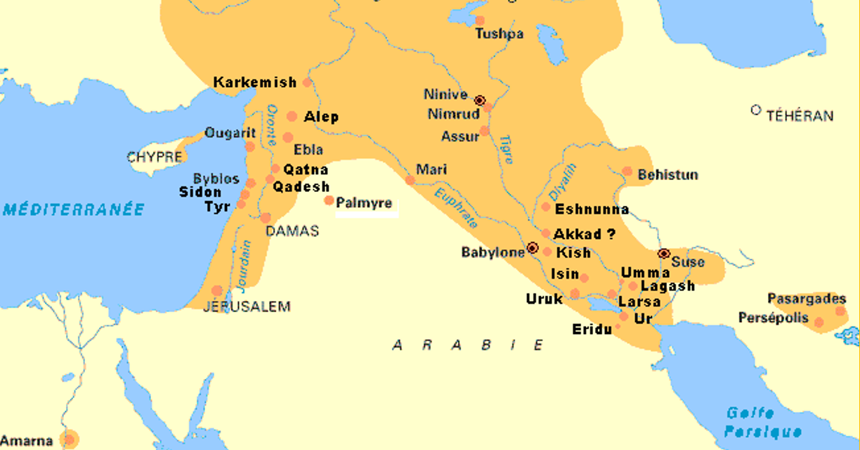 Kaart Mesopotamië